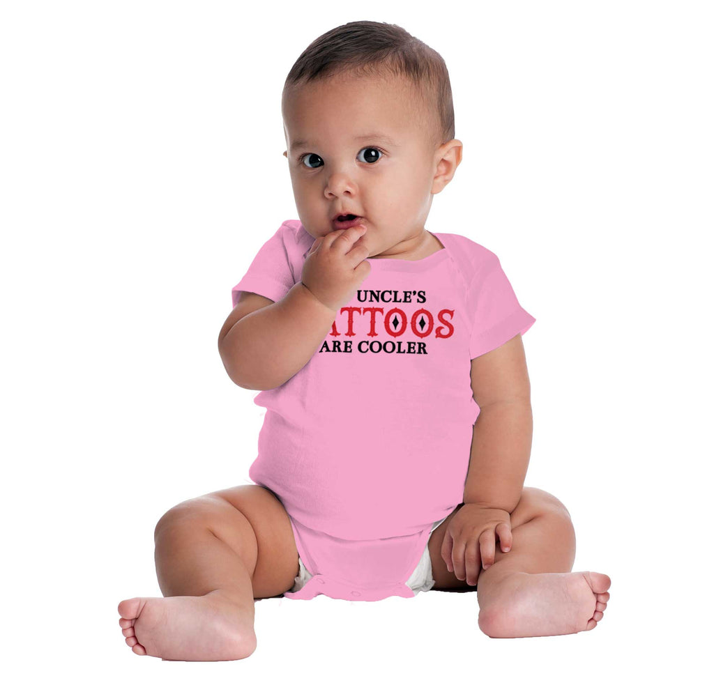 Uncle Tattoos Are Cooler Romper Bodysuit-Direct To Garment Print-Brisco Baby