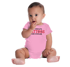 Uncle Tattoos Are Cooler Romper Bodysuit-Direct To Garment Print-Brisco Baby