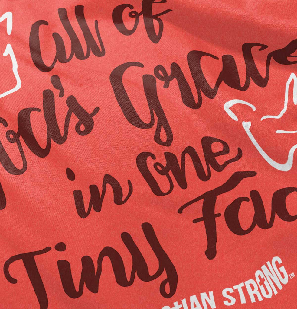 Gods Grace Tiny Face Football Romper Bodysuit-Direct To Garment Print-Brisco Baby