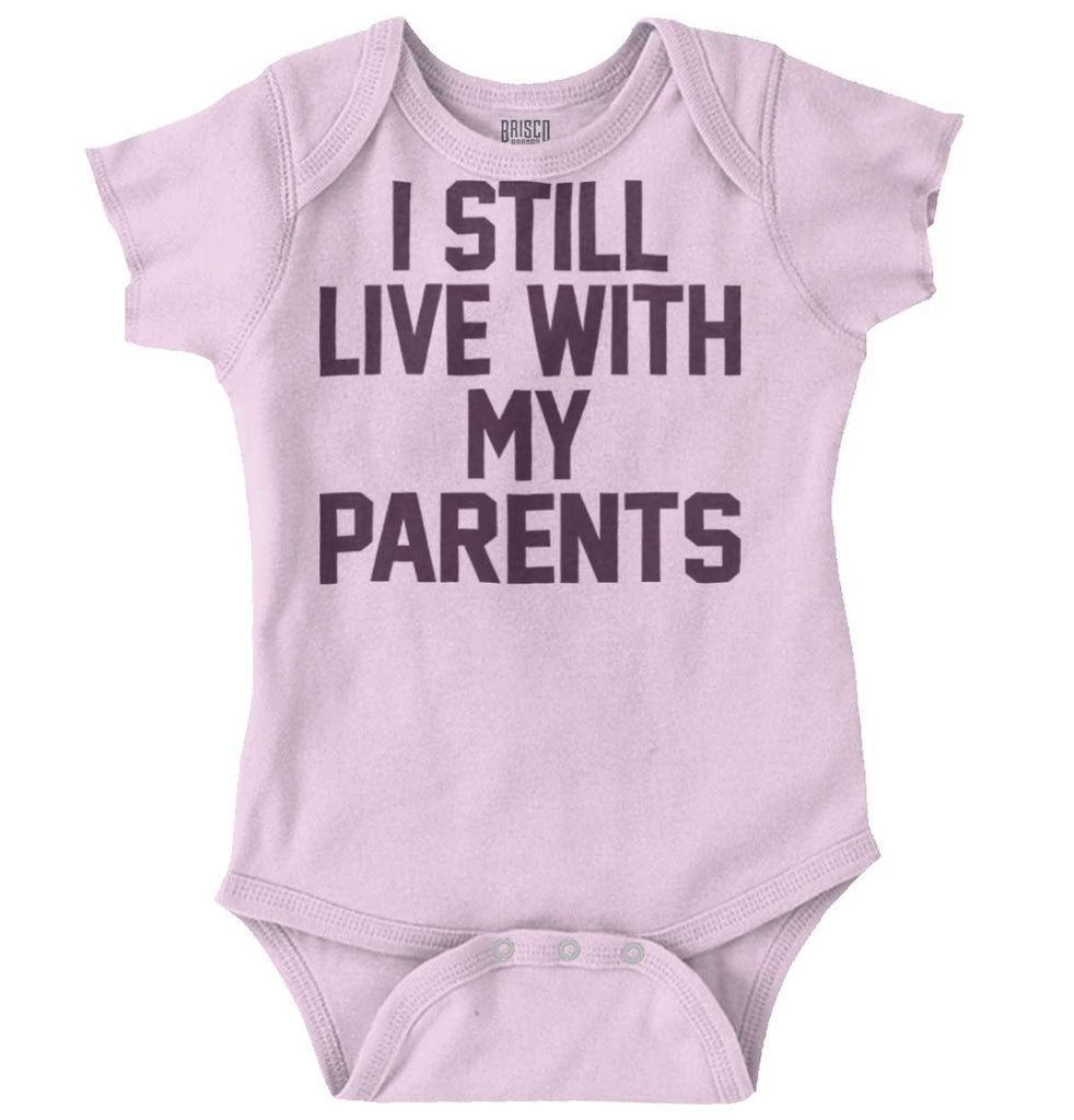 Live With My Parents Romper Bodysuit-Direct To Garment Print-Brisco Baby
