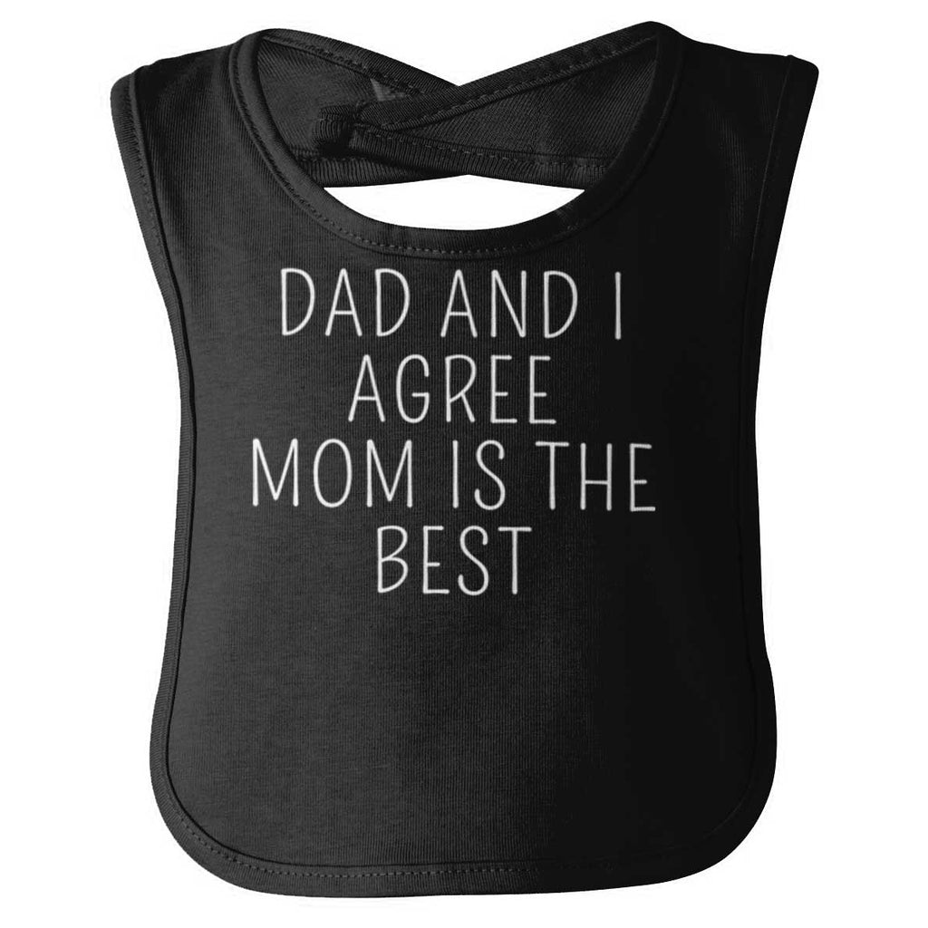 Mom Is Best Infant Baby Bib-Direct To Garment Print-Brisco Baby