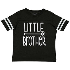 Little Brother Toddler Football Jersey Tee-Direct To Garment Print-Brisco Baby