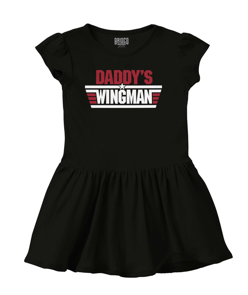 Daddy's Wingman Solid Baby Infant Dress-Direct To Garment Print-Brisco Baby