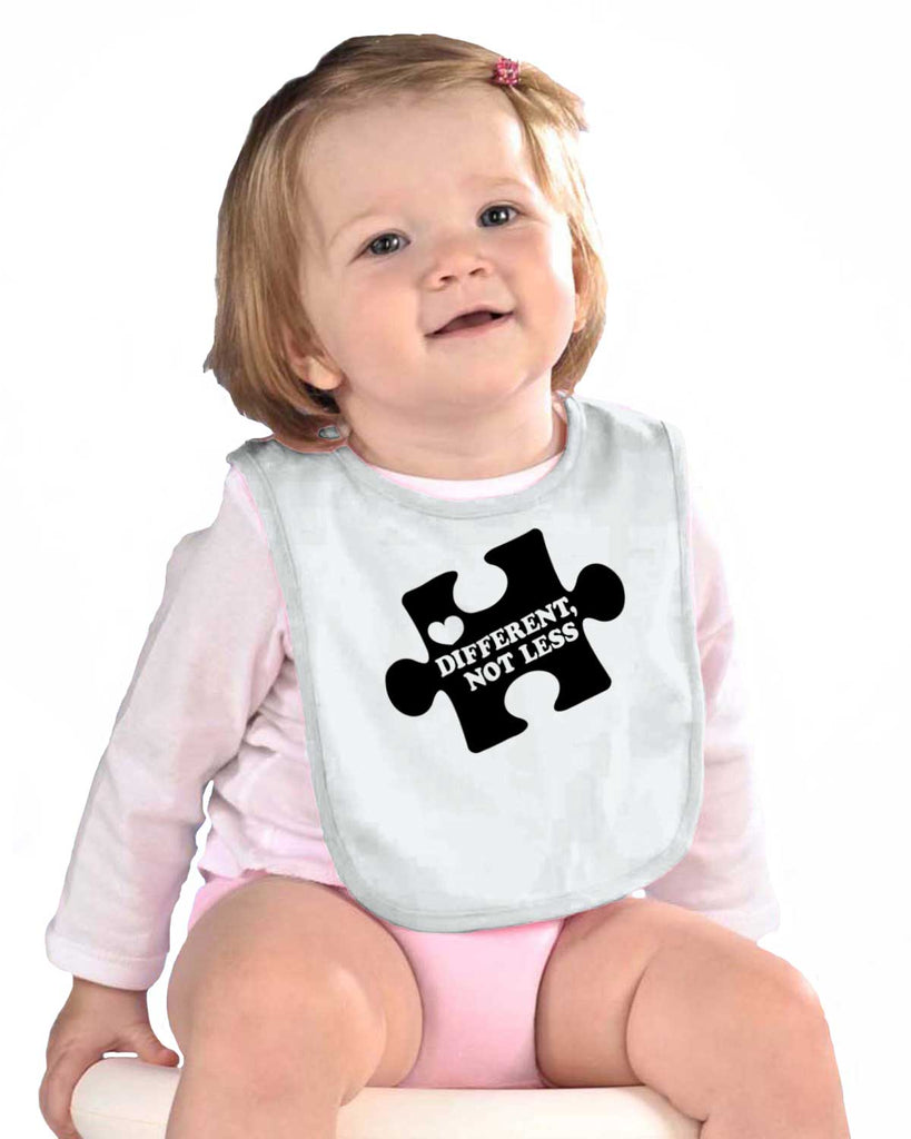 Different Not Less Infant Baby Bib-Direct To Garment Print-Brisco Baby