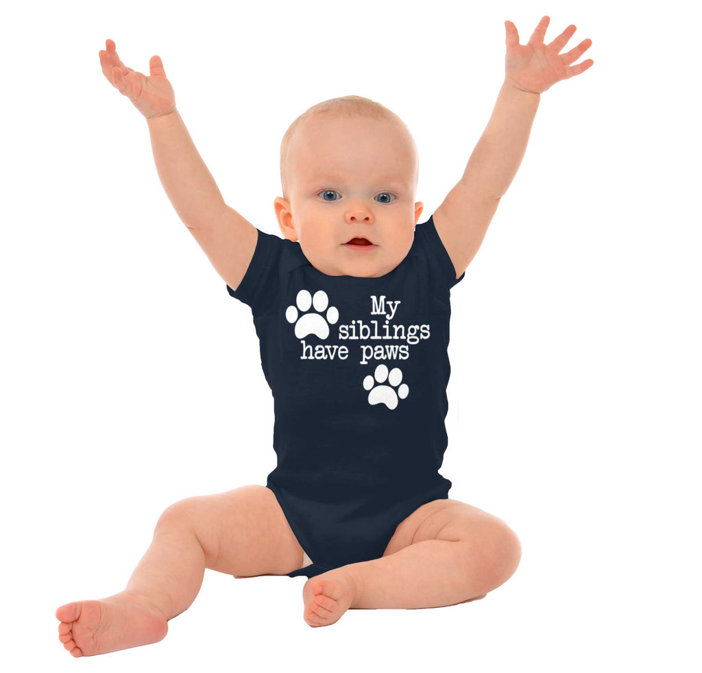 Siblings have paws Romper Bodysuit-Direct To Garment Print-Brisco Baby