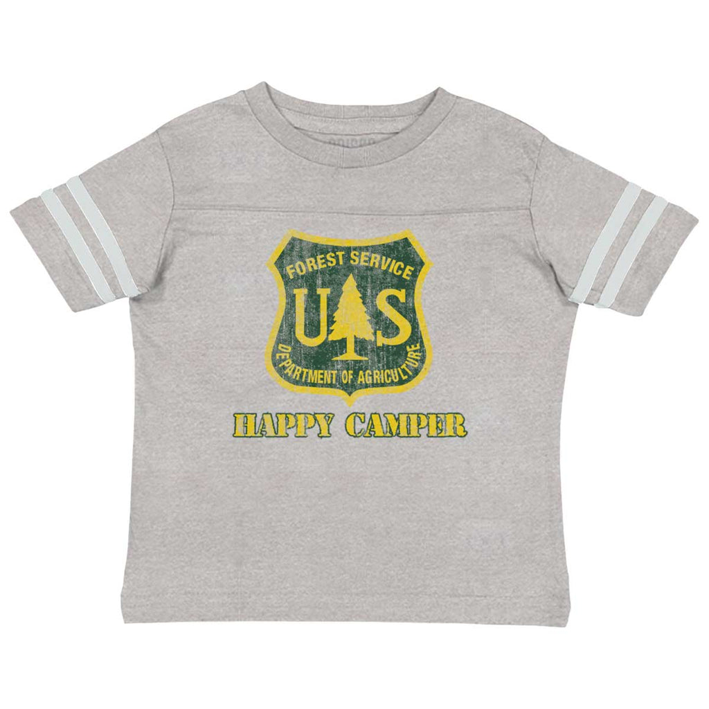 Happy Camper Toddler Football Jersey Tee-Direct To Garment Print-Brisco Baby