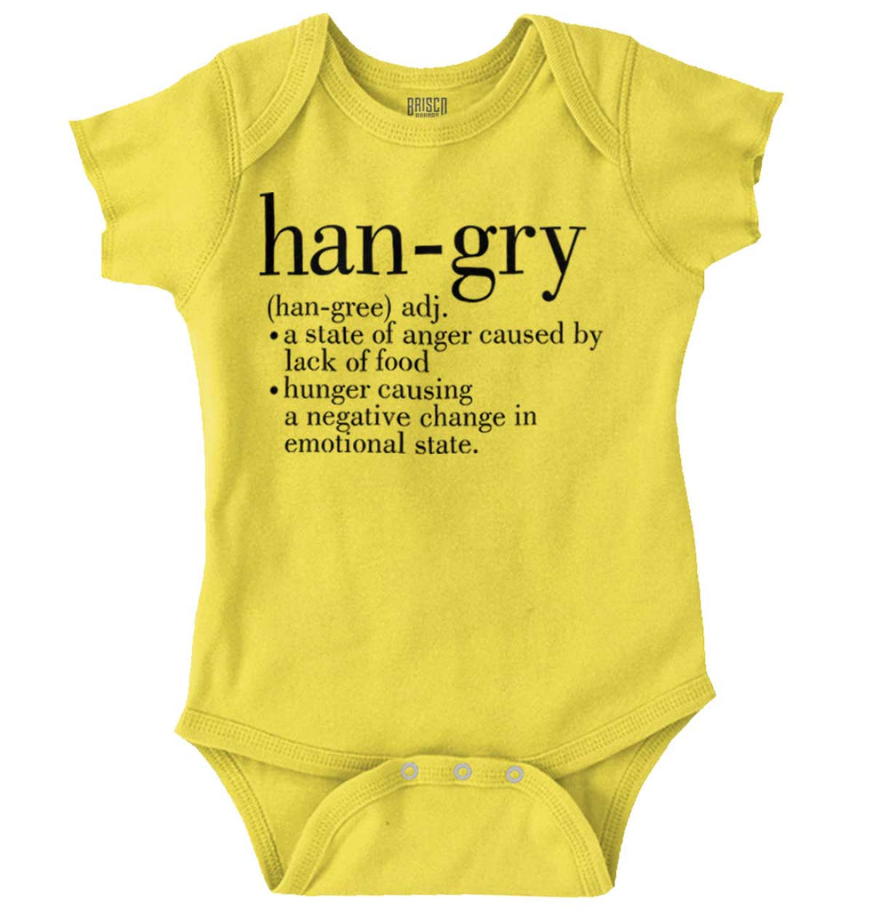 Hangry Definition Romper Bodysuit-Direct To Garment Print-Brisco Baby