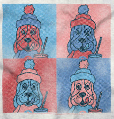 Graphic Slush Trimmed White Snap Bib-Direct To Garment Print-Brisco Baby