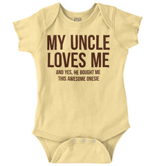 Uncle Loves Me Bought Shirt Romper Bodysuit-Direct To Garment Print-Brisco Baby