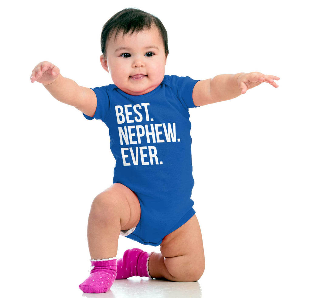 Best Nephew Ever Romper Bodysuit-Direct To Garment Print-Brisco Baby