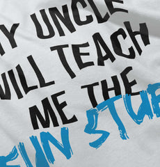 Uncle Teaches Fun Stuff Infant Baby Bib-Direct To Garment Print-Brisco Baby