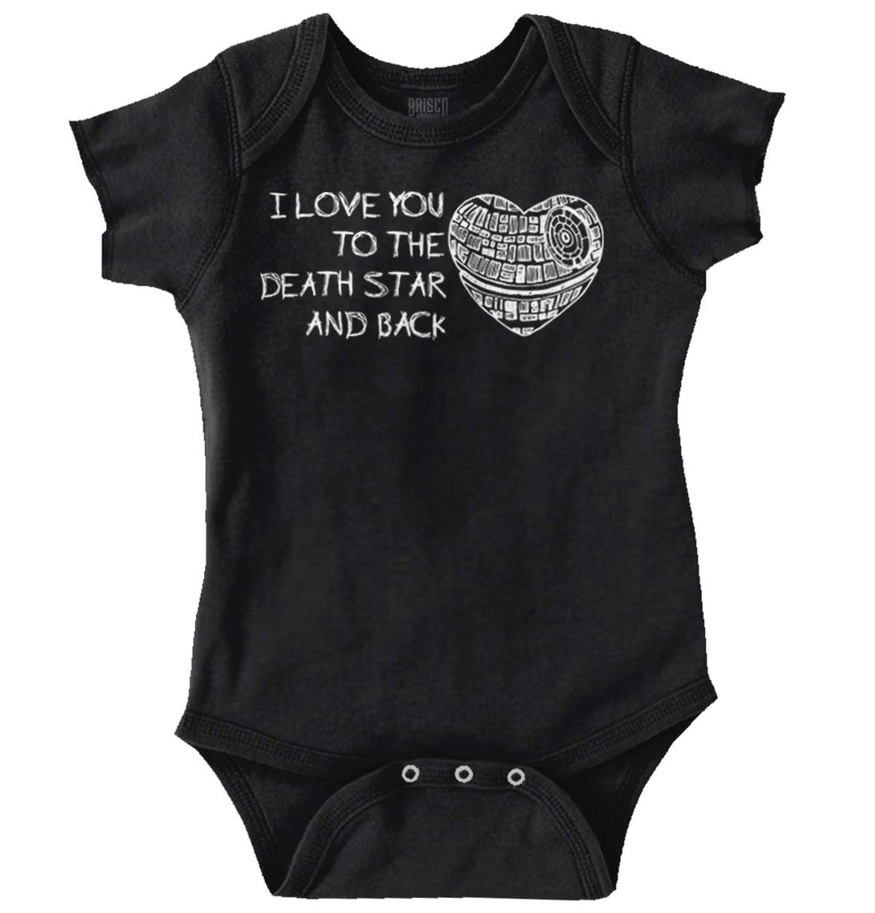 Love You Death Star Romper Bodysuit-Direct To Garment Print-Brisco Baby