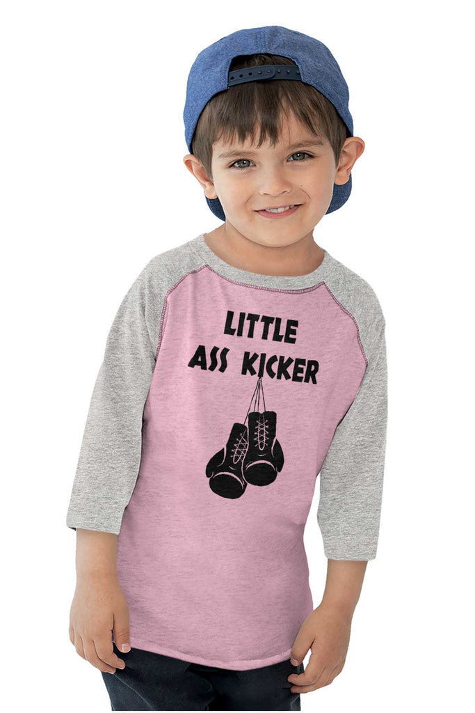 Little Ass Kicker Toddler Baseball-Direct To Garment Print-Brisco Baby