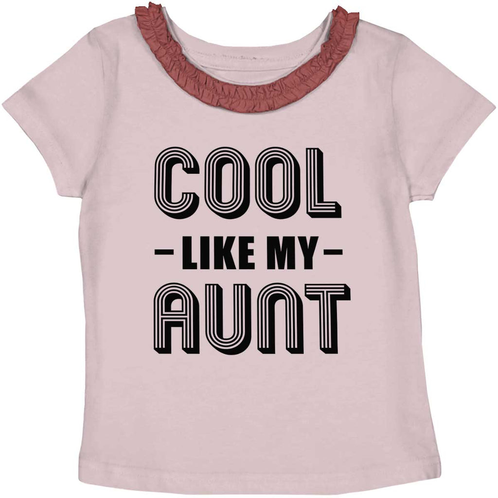 Aunt is Single Toddler Ruffled Trim T-Shirt-Direct To Garment Print-Brisco Baby