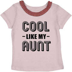 Aunt is Single Toddler Ruffled Trim T-Shirt-Direct To Garment Print-Brisco Baby