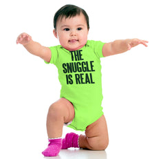 Snuggle Is Real Romper Bodysuit-Direct To Garment Print-Brisco Baby