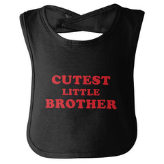 Cutest Little Brother Infant Baby Bib-Direct To Garment Print-Brisco Baby