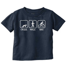 Crawl Walk Bike Infant Toddler T Shirt-Direct To Garment Print-Brisco Baby