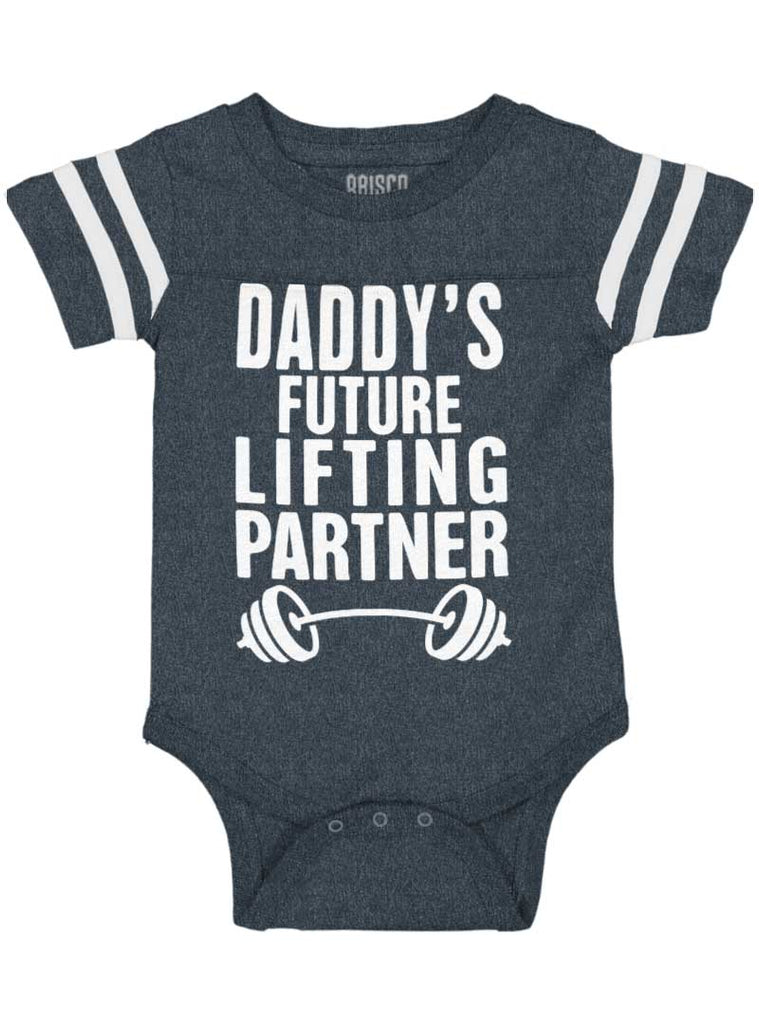 Lifting Partner Football Romper Bodysuit-Direct To Garment Print-Brisco Baby