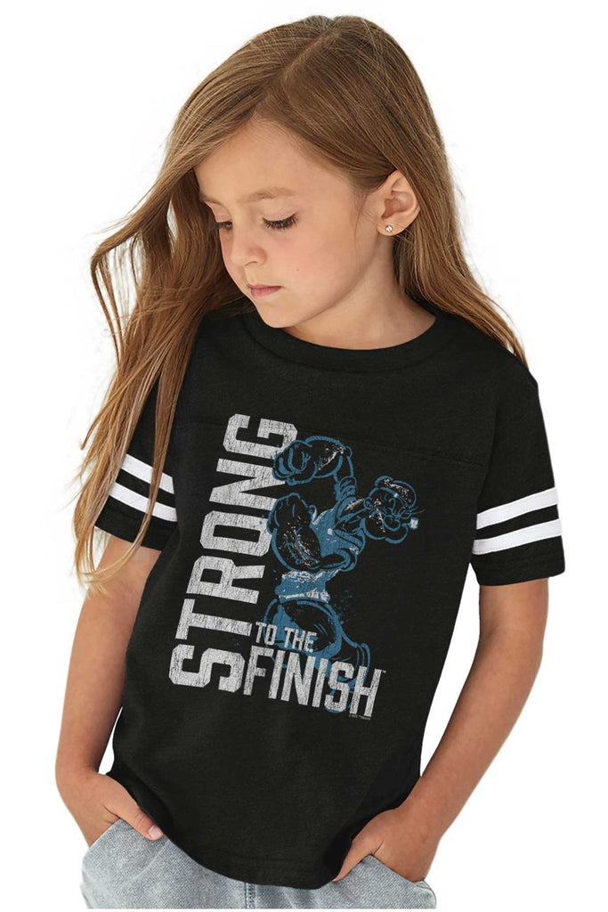 Popeye Muscles Toddler Football Jersey Tee-Direct To Garment Print-Brisco Baby