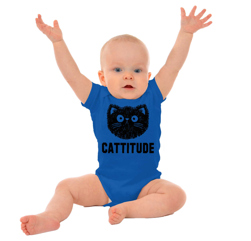 Cattitude Romper Bodysuit-Direct To Garment Print-Brisco Baby