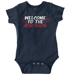 Gun Show Romper Bodysuit-Direct To Garment Print-Brisco Baby