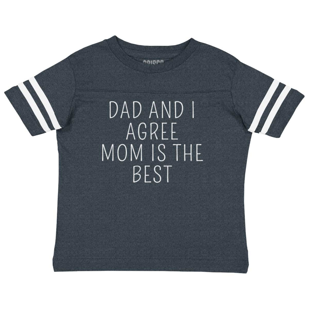 Mom Is Best Toddler Football Jersey Tee-Direct To Garment Print-Brisco Baby