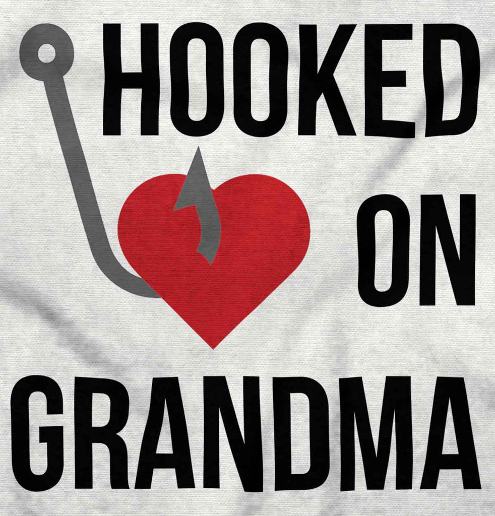 Hooked On Grandma Infant Baby Bib-Direct To Garment Print-Brisco Baby