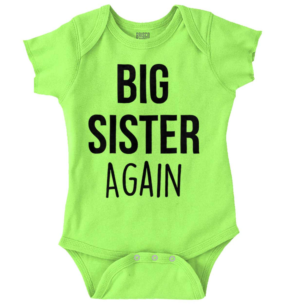 Big Sister Again Romper Bodysuit-Direct To Garment Print-Brisco Baby
