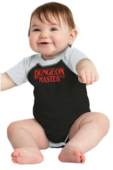 Dungeon Masters TV Show Nerd Raglan Romper Bodysuit-Direct To Garment Print-Brisco Baby