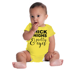 Thick Thighs Romper Bodysuit-Direct To Garment Print-Brisco Baby