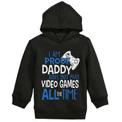 Daddy Plays Video Games Toddler Pullover Hoodie-Direct To Garment Print-Brisco Baby