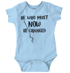 He Who Must Be Changed Romper Bodysuit-Direct To Garment Print-Brisco Baby