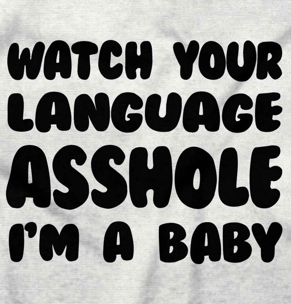 Watch Your Language Infant Baby Bib-Direct To Garment Print-Brisco Baby