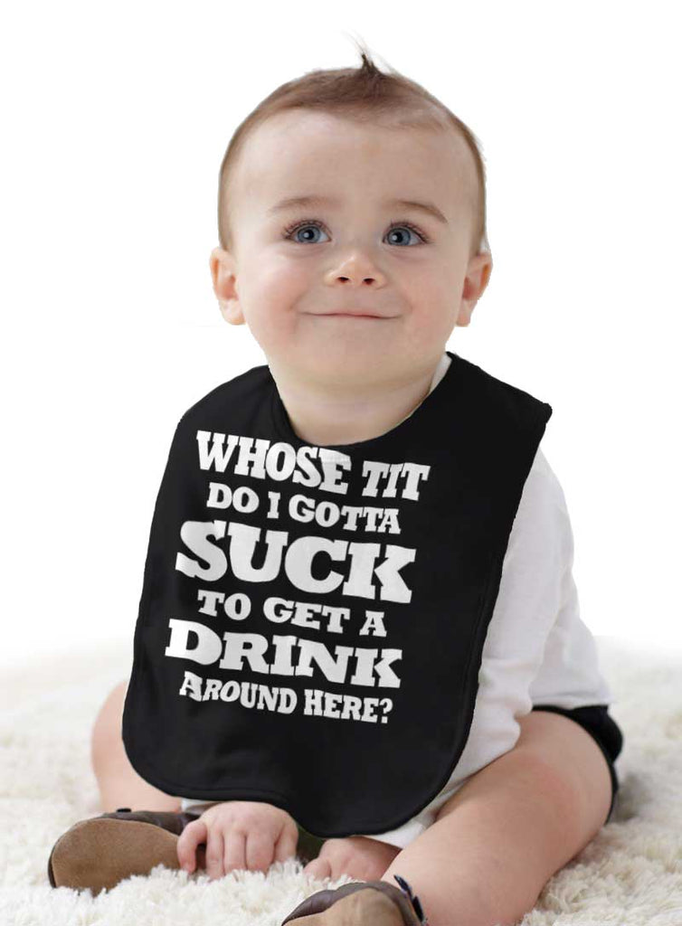 Get A Drink Infant Baby Bib-Direct To Garment Print-Brisco Baby