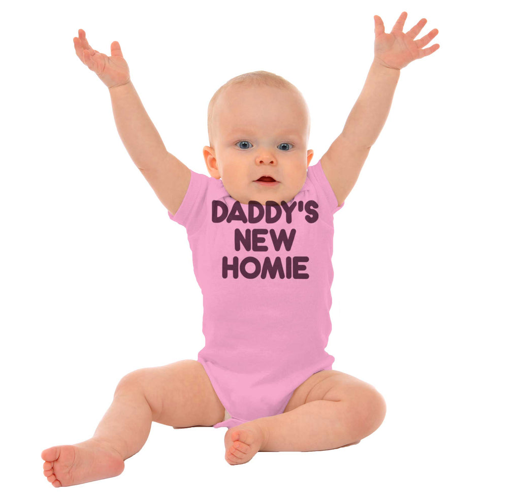 Daddy's New Homie Romper Bodysuit-Direct To Garment Print-Brisco Baby