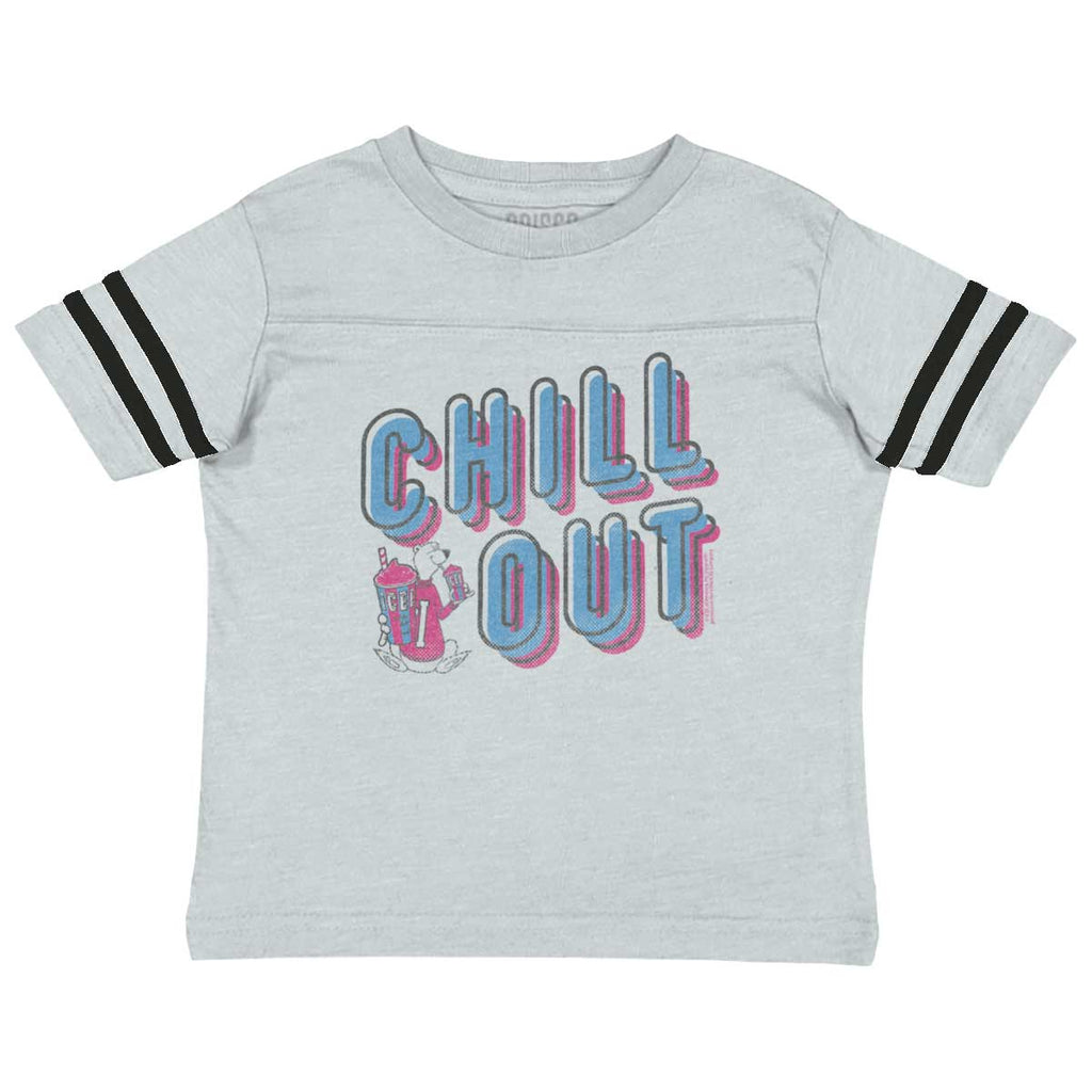 Retro Chill Toddler Football Jersey Tee-Direct To Garment Print-Brisco Baby