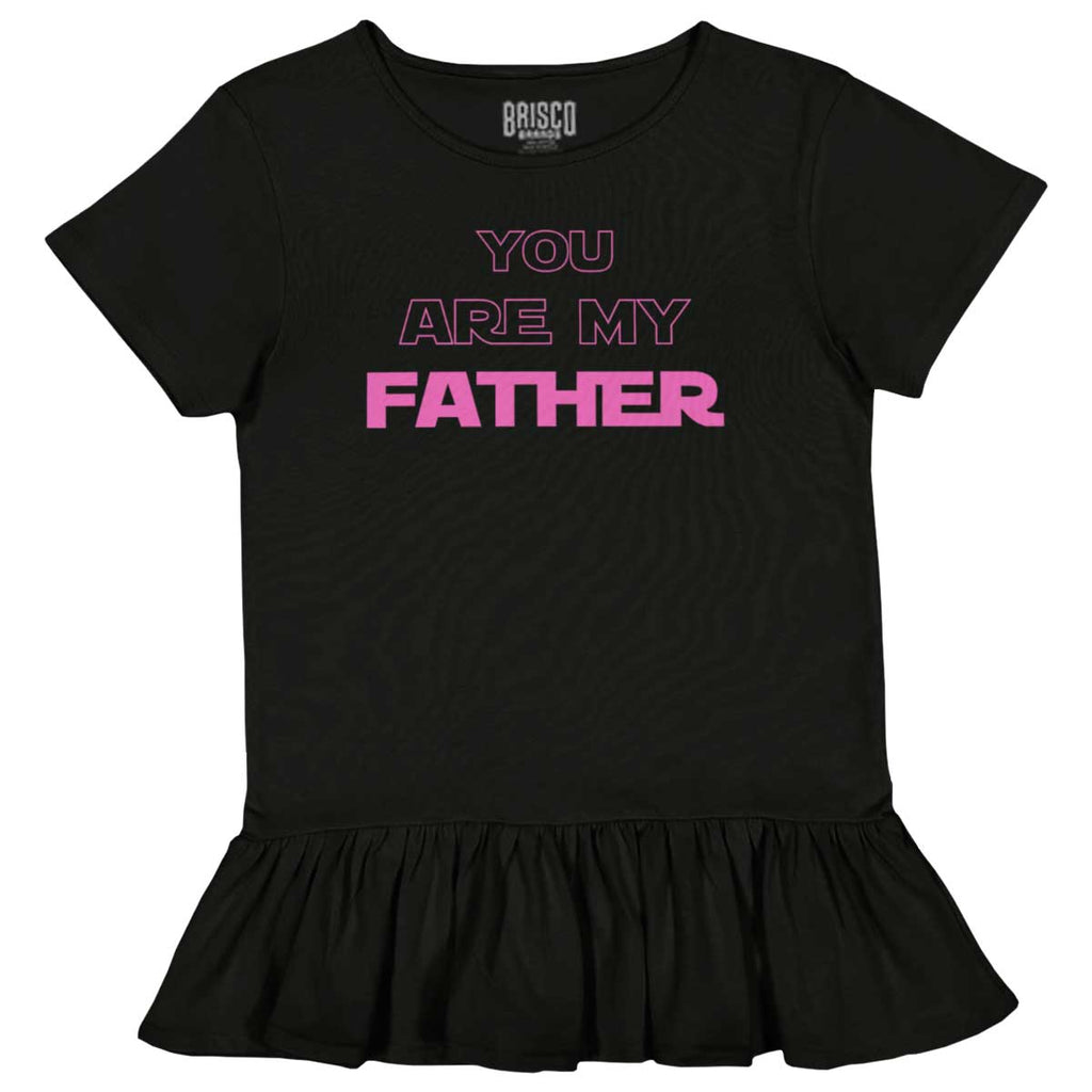 You Are My Father Toddler Ruffle Bottom Tee-Direct To Garment Print-Brisco Baby