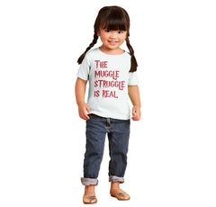 Muggle Struggle Is Real Infant Toddler T Shirt-Direct To Garment Print-Brisco Baby
