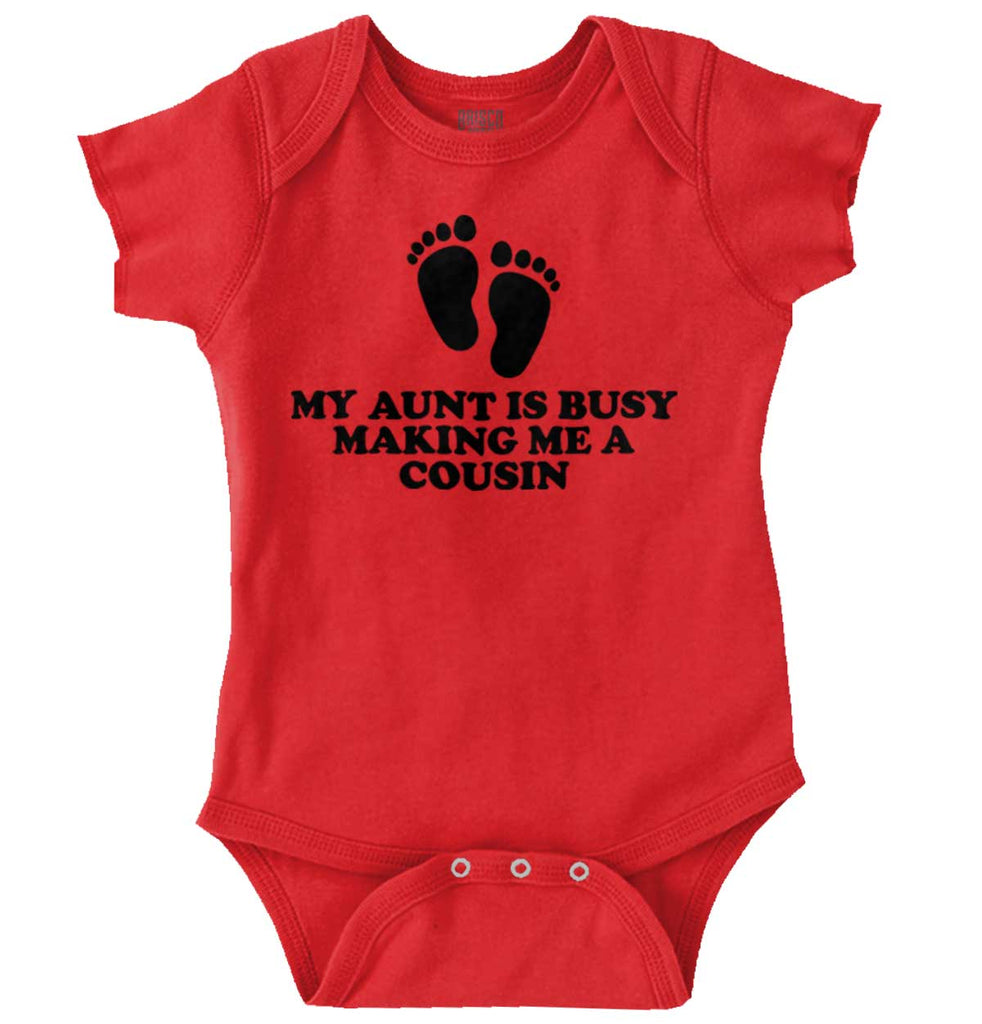 My Aunt Is Busy Romper Bodysuit-Direct To Garment Print-Brisco Baby