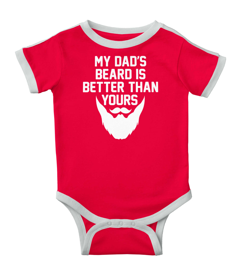 Dad's Beard Ringer Romper Bodysuit-Direct To Garment Print-Brisco Baby