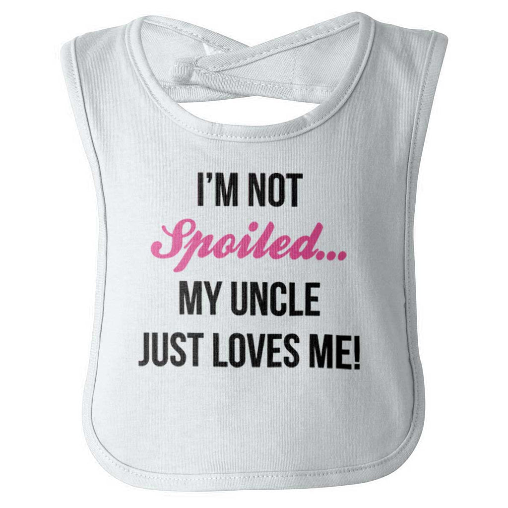 Not Spoiled Uncle Loves Me Infant Baby Bib-Direct To Garment Print-Brisco Baby