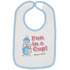 Fun In A Cup Trimmed Colored Velcro Bib-Direct To Garment Print-Brisco Baby