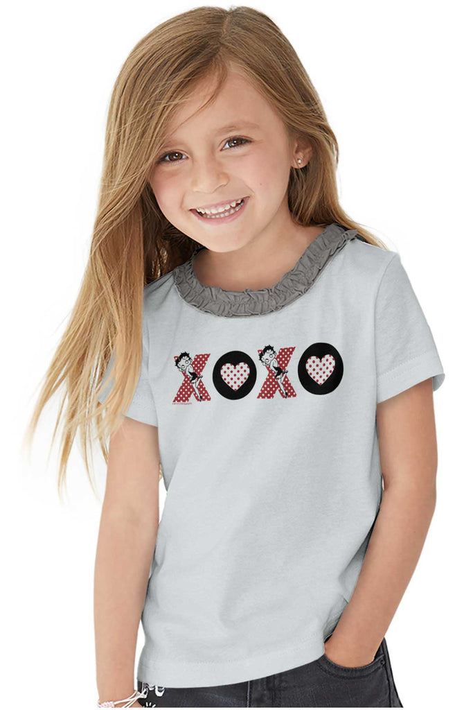 XOXO Toddler Ruffled Trim T-Shirt-Direct To Garment Print-Brisco Baby