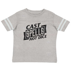 Cast Spells Not Dice Dungeons Toddler Football Jersey Tee-Direct To Garment Print-Brisco Baby