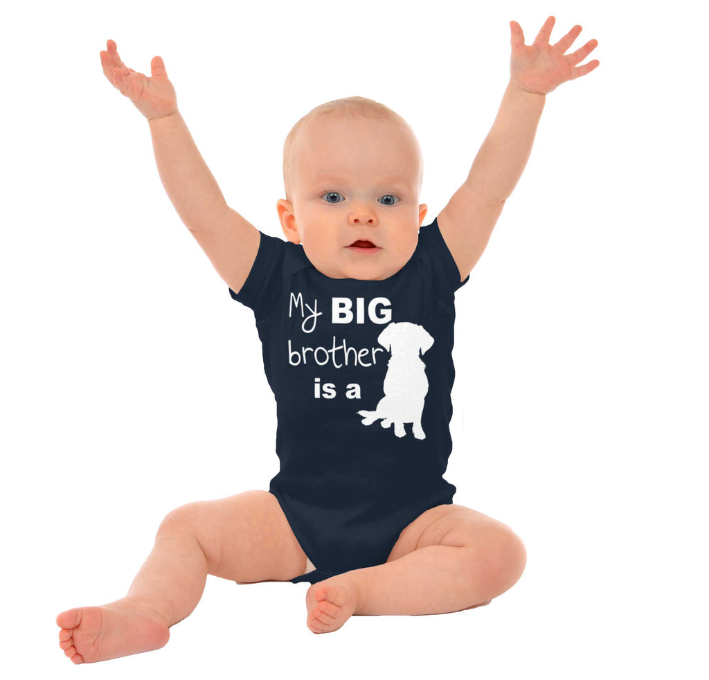 Brother is a Dog Romper Bodysuit-Direct To Garment Print-Brisco Baby