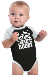 Future Deer Hunting Bud Raglan Romper Bodysuit-Direct To Garment Print-Brisco Baby