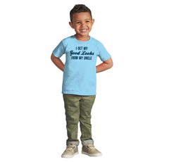 Good Looks From Uncle Infant Toddler T Shirt-Direct To Garment Print-Brisco Baby
