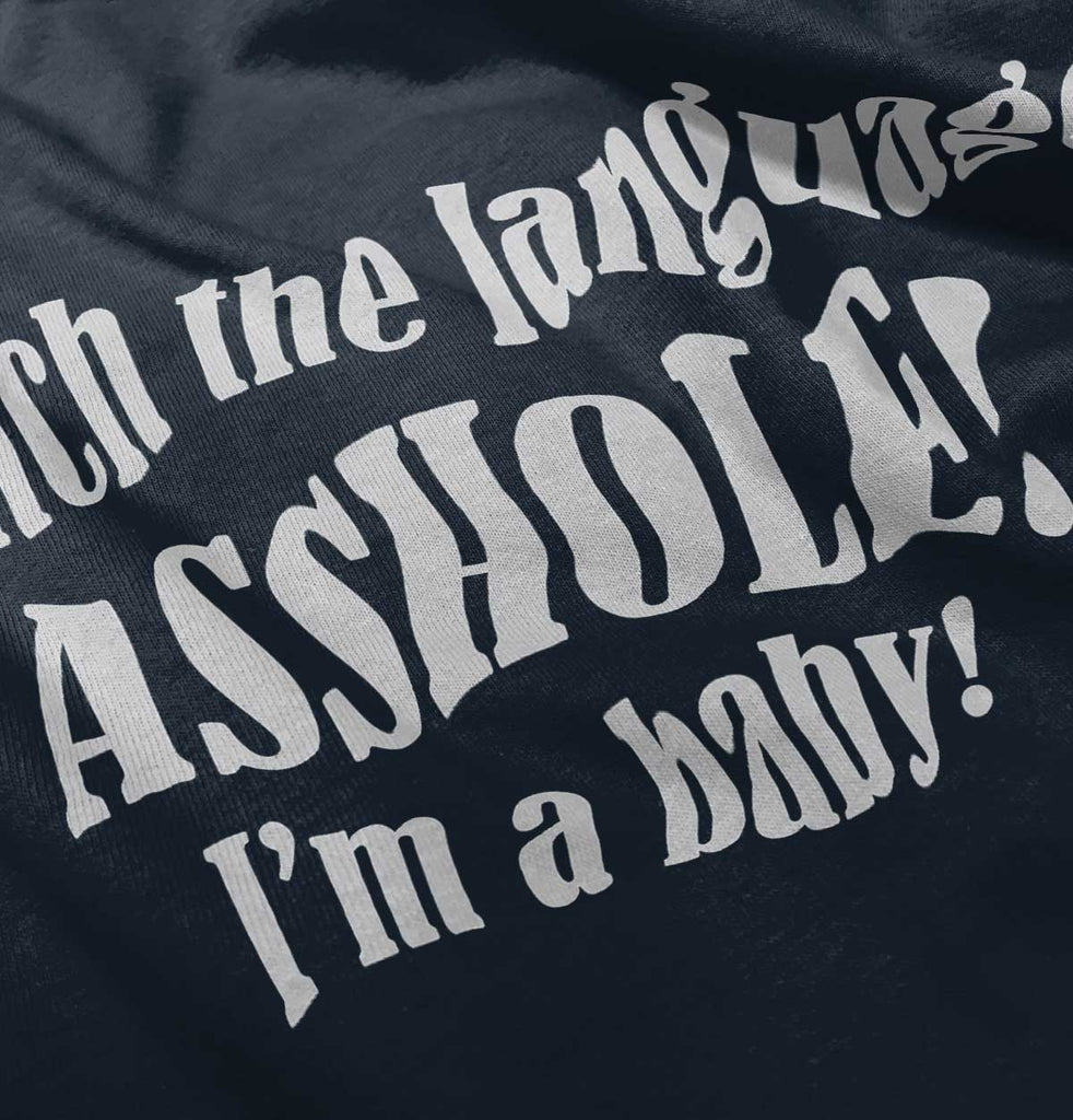 Watch The Language Romper Bodysuit-Direct To Garment Print-Brisco Baby