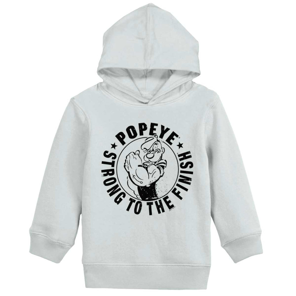 Popeye To The Finish Toddler Pullover Hoodie-Direct To Garment Print-Brisco Baby
